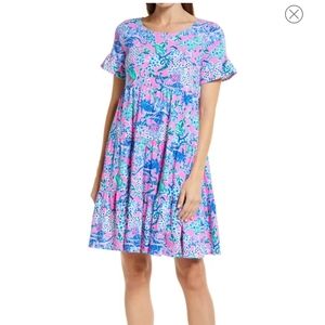 NWT Lilly Pulitzer Jodee Swing Dress In Plumeria Pink-Untamed Hearts size Small